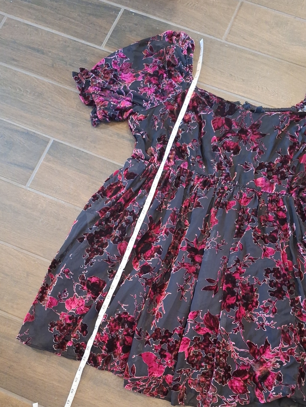 Torrid Velvet Burnout Babydoll Sweetheart Neckline Mini Dress Plus Size 22 - Picture 12 of 12